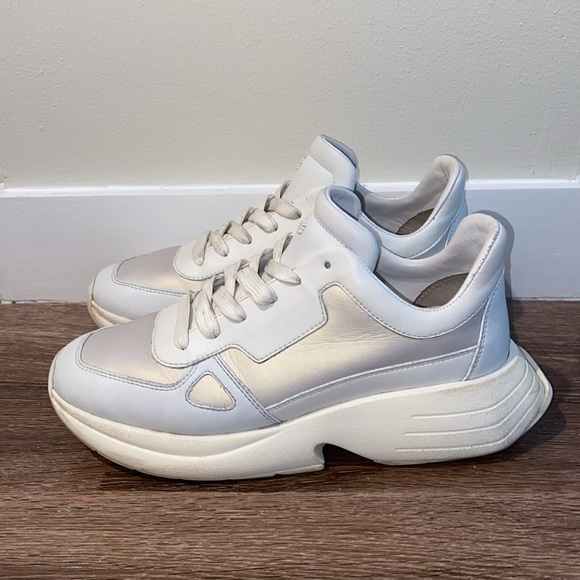 Stuart Weitzman SW, Authentic Designer, Willow Runner Mixed Media Sneakers - Picture 5 of 10